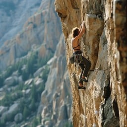 Climbing Steep Cliff