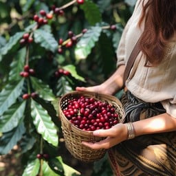 Harvesting Coffee Cherries