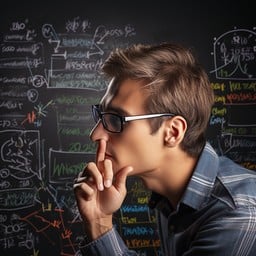Pensive man thinking